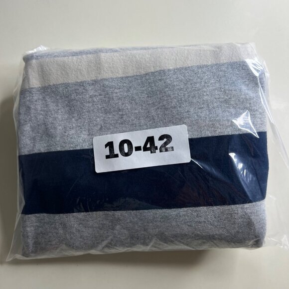 J. Crew Always Blue And Gray Crewneck Sweater Classic Stripes Size M - Picture 8 of 8